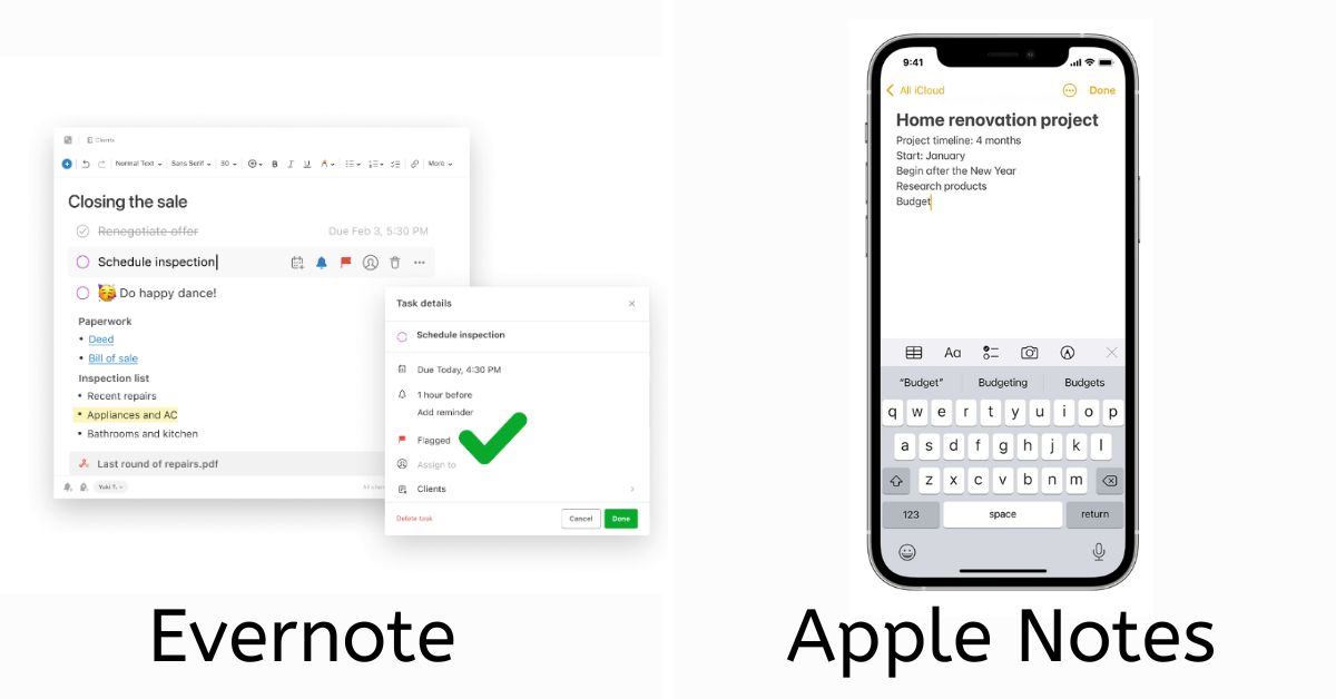 Evernote vs apple notes 