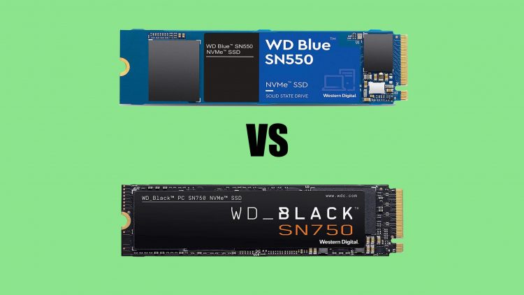 comparison of WD Blue SN550 and WD Black SN750